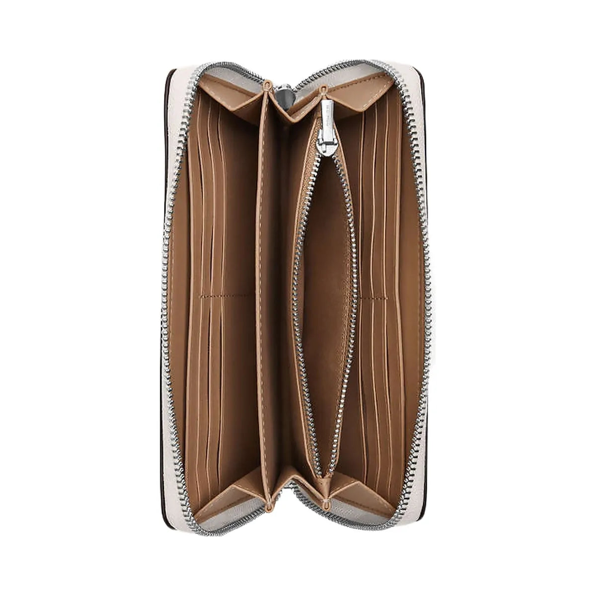 Coach Long Zip Around Wallet Calf Leather-Silver-Chalk