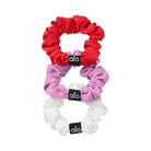 Alo Fresh Mini Scrunchie 3-Pack - Bright Red/Candy Heart Pink/White