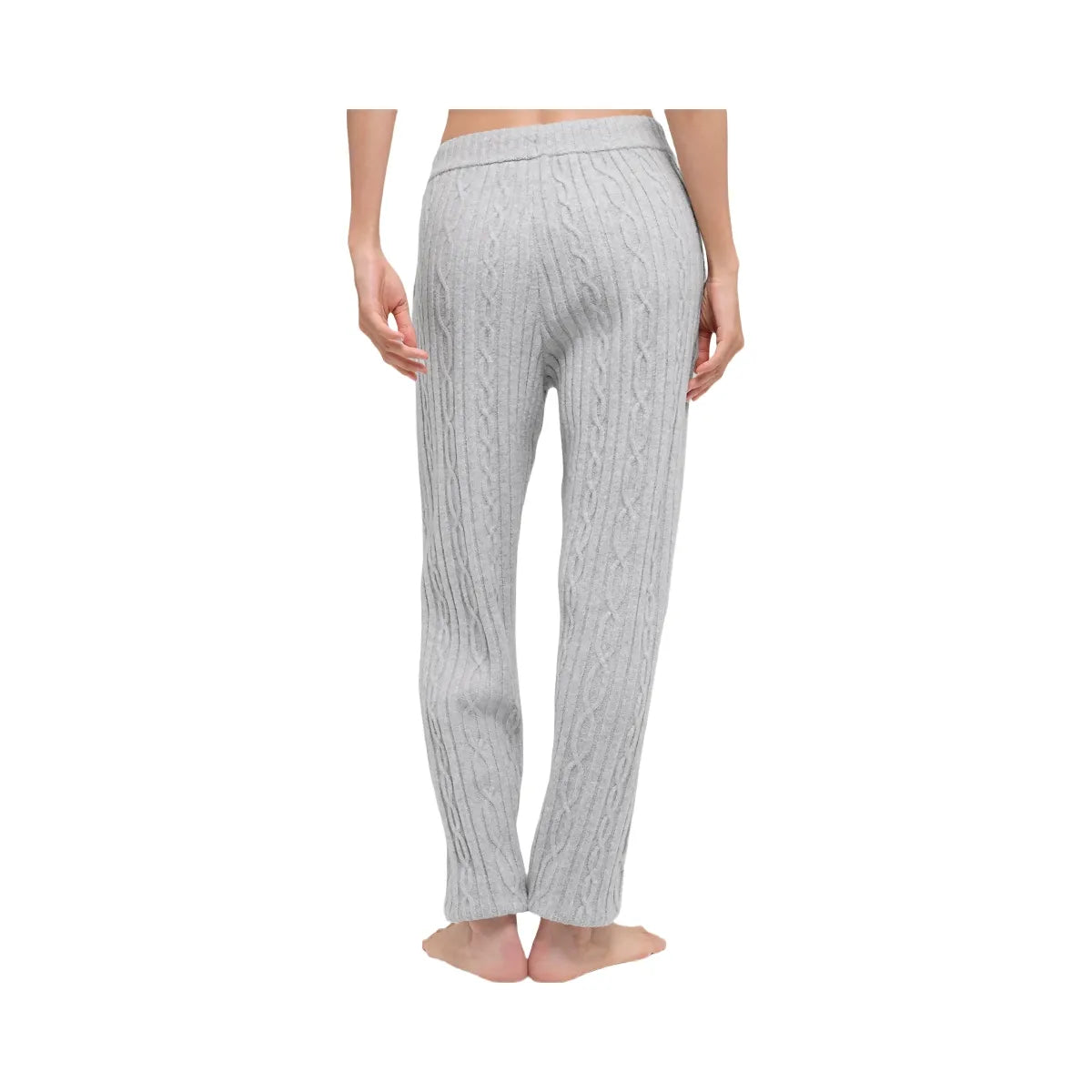 Alo Women's Cable Knit Winter Bliss Pant - Athletic Heather Grey