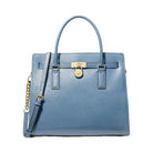 Michael Kors Hamilton Moderne Large Leather Satchel French Blue