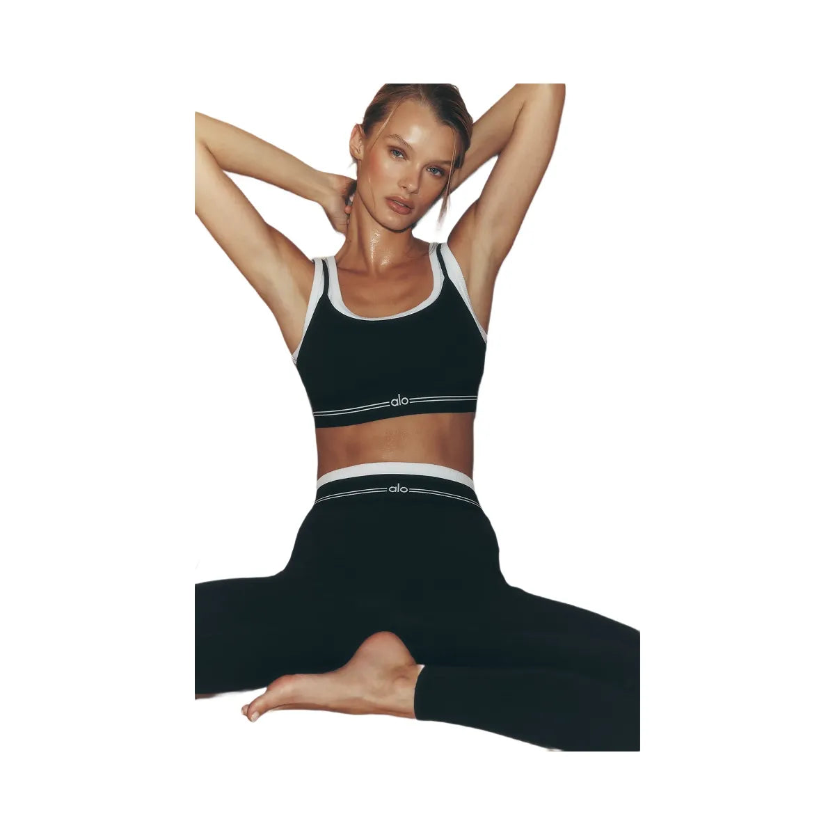 Alo Women's Airbrush Better Together Bra - Black/White