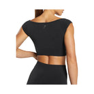Gymshark Luxe Seamless Boat Neck Crop Top - Coal Marl