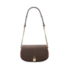 Michael Kors Mila Medium Signature Logo Messenger Bag Brown