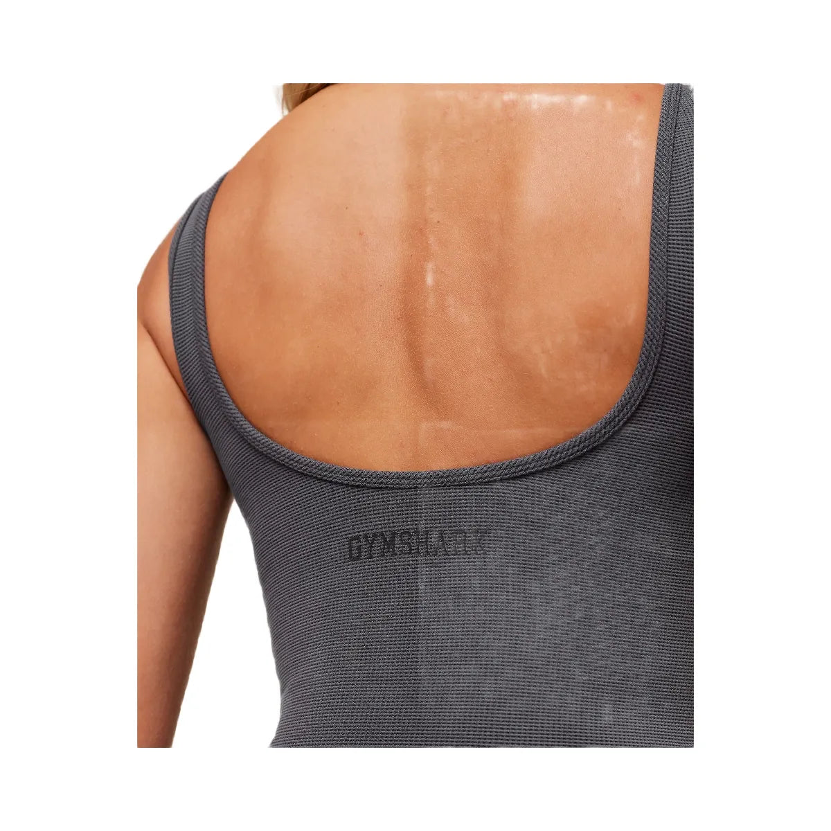 Gymshark Waffle Cropped Tank - Onyx Grey