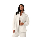 Alo Women's Ribbed Velour Mountain Side Shacket - Ivory