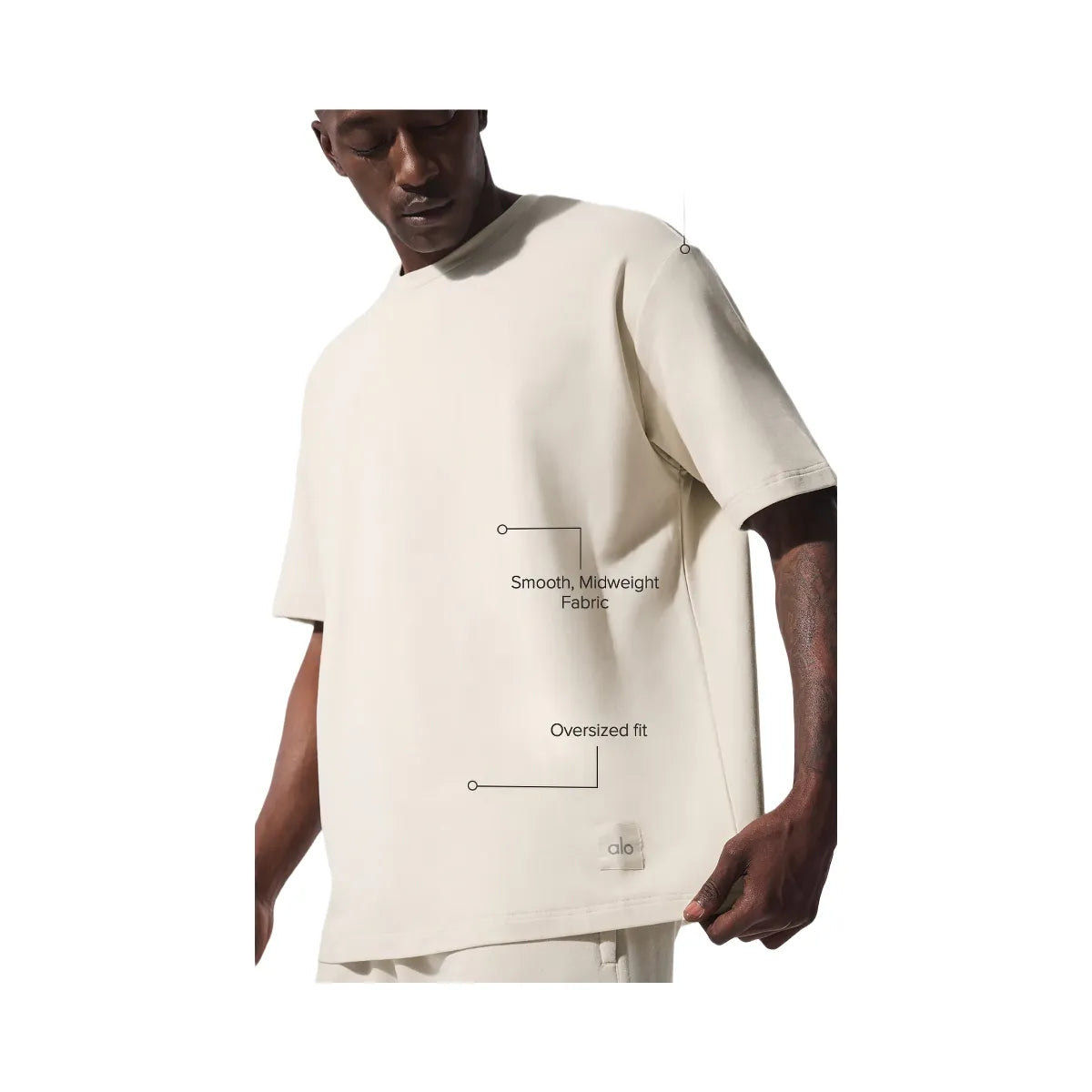 Alo Men's Double Take Short Sleeve - Bone