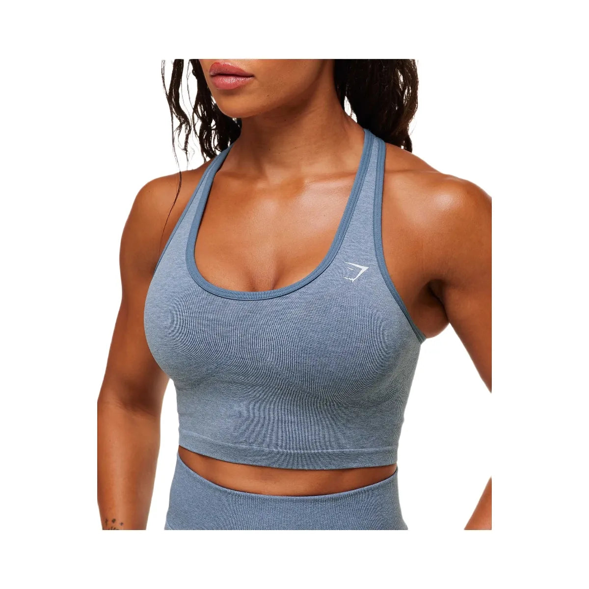 Gymshark Lift Seamless Shelf Midi Tank - Worn Blue/Peri Blue Marl