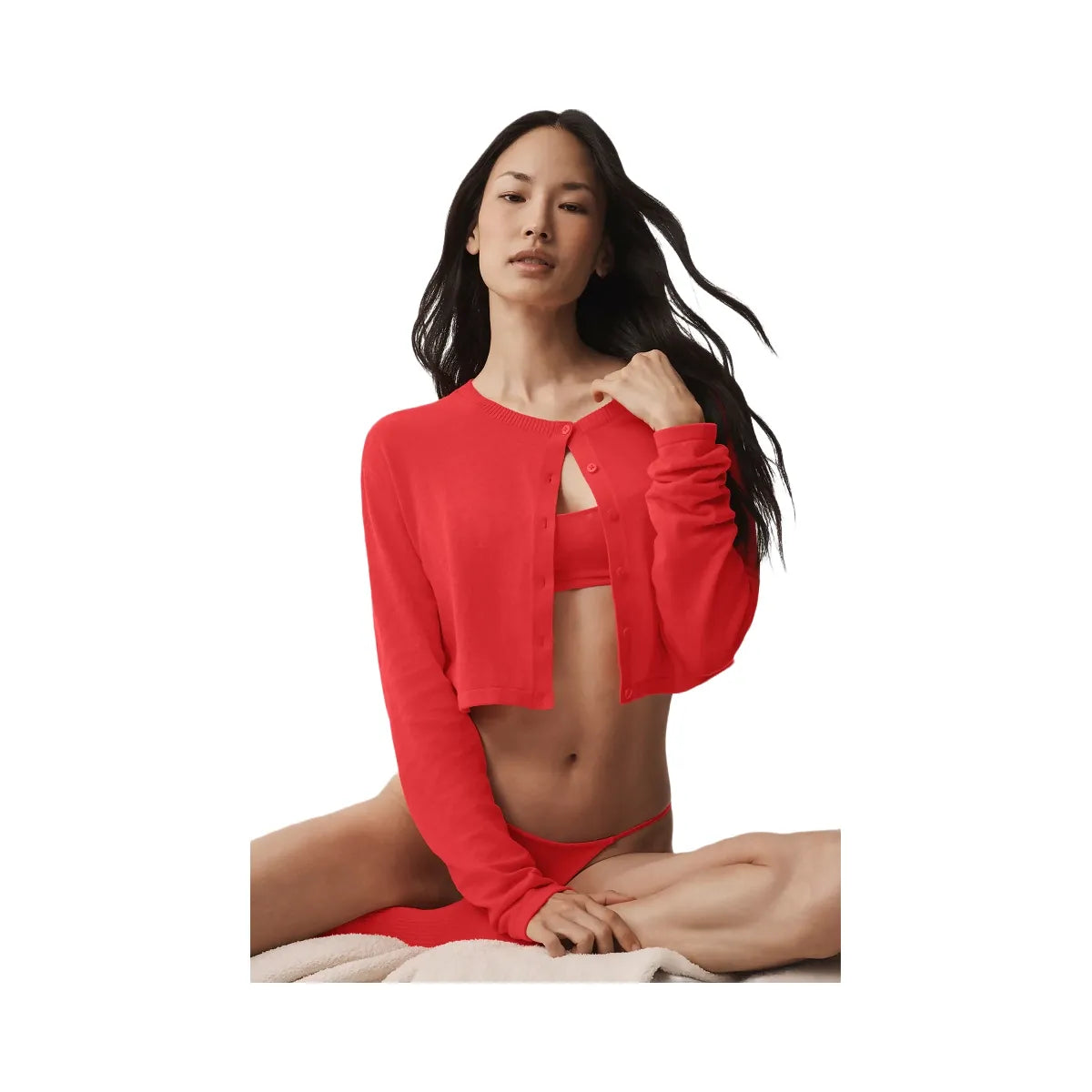 Alo Women's Supernatural Sweater Cardigan - Bright Red