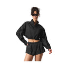 Alo Women's Cropped 1/4 Zip Aerial Pullover - Black