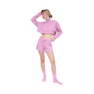 Alo Women's Cable Knit Cropped Winter Bliss Turtleneck Long Sleeve - Candy Heart Pink