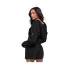 Alo Women's Cashmere Plush Waffle Full Zip Hoodie - Black