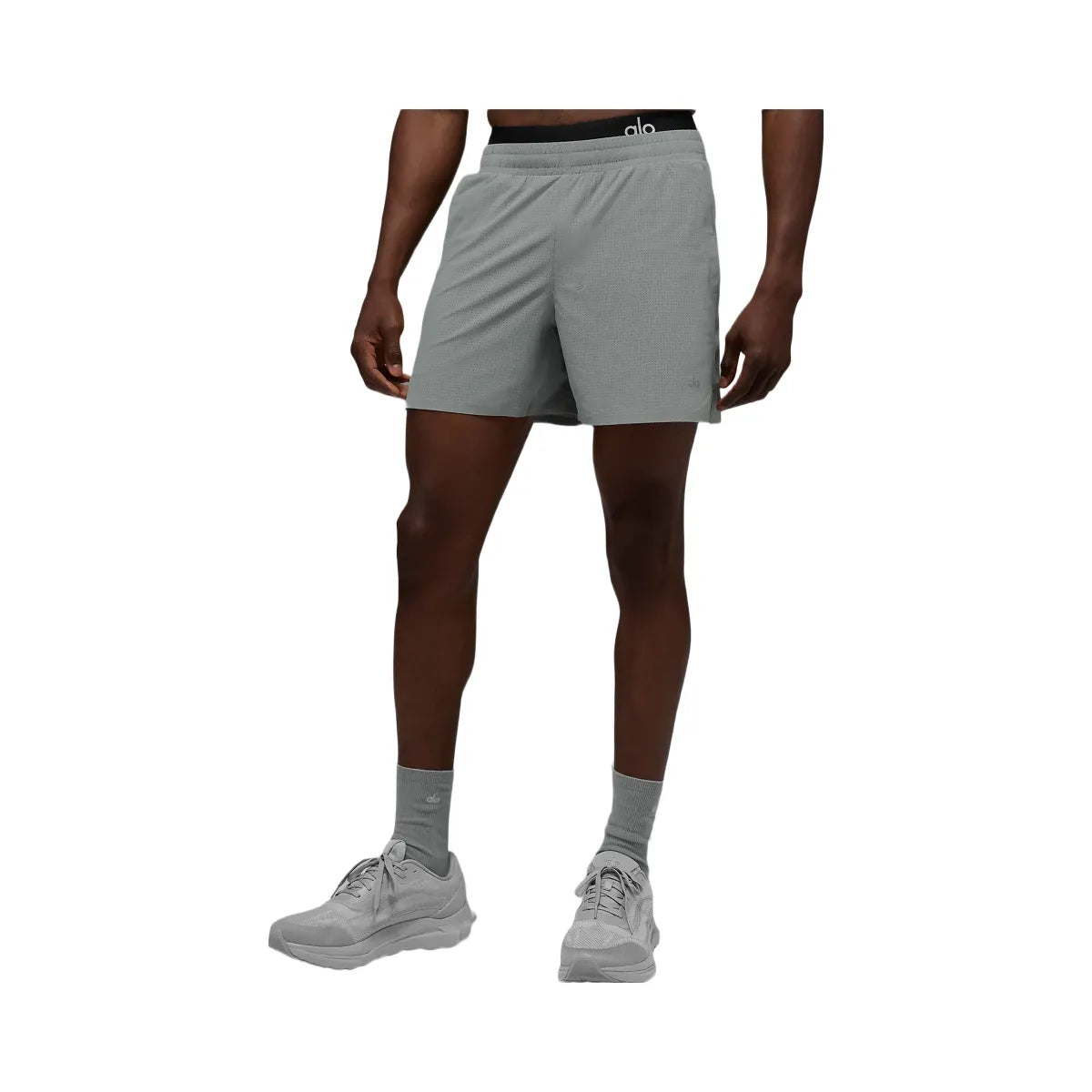 Alo Men's 5" Traction Running Short - Lunar Grey