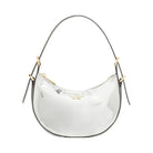 Kate Spade Nova Mirror Metallic Small Crescent Shoulder Bag Silver