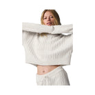 Alo Women's Cable Knit Winter Bliss Hoodie - Ivory