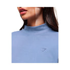 Gymshark Covered Longline Cotton Long Sleeve Top - Worn Blue