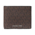 Michael Kors Cooper Logo Billfold Wallet With Passcase Brown-Black