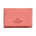 Coach Micro Wallet Leather-Gold-Bright Coral