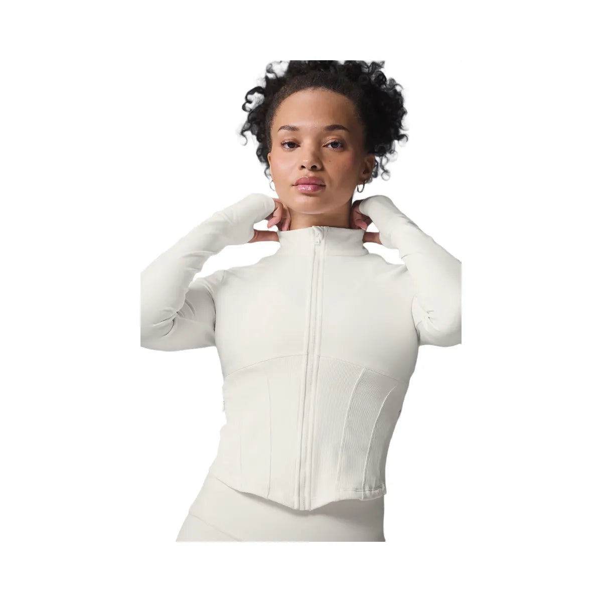 Alo Women's Airbrush Corset Full Zip Jacket - Ivory