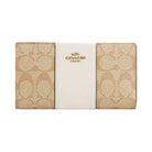 Coach Slim Zip Wallet In Signature Canvas With Stripe Signature Canvas-Gold-Light Khaki-Chalk Lt Saddle