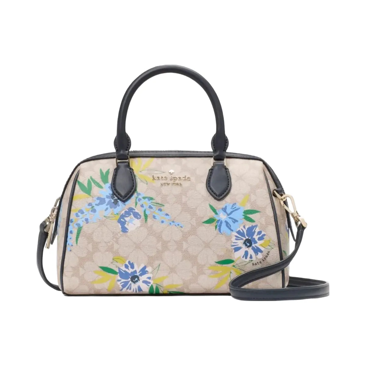 Kate Spade Flower Floral Small Dolly Duffle Blazer Blue Multi