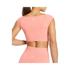 Gymshark Luxe Seamless Boat Neck Crop Top - Bros Muted Coral Marl
