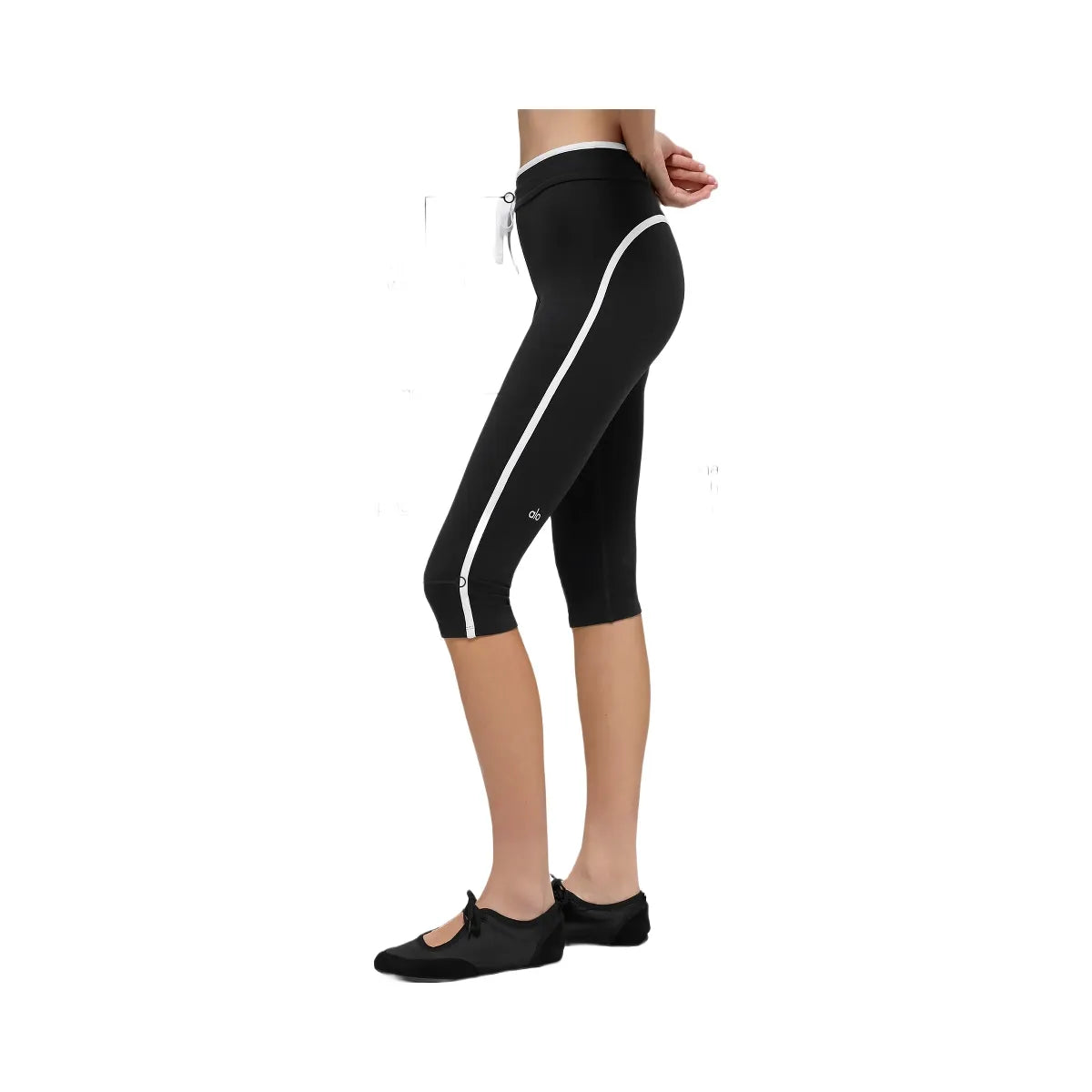 Alo Women's Airbrush High-Waist Race Pace Capri - Black/White