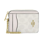 Coach Zip Card Case In Signature Canvas Signature Canvas-Gold-White-Chalk