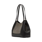 Kate Spade Lena Straw Triple Compartment Shoulder Bag Black Multi