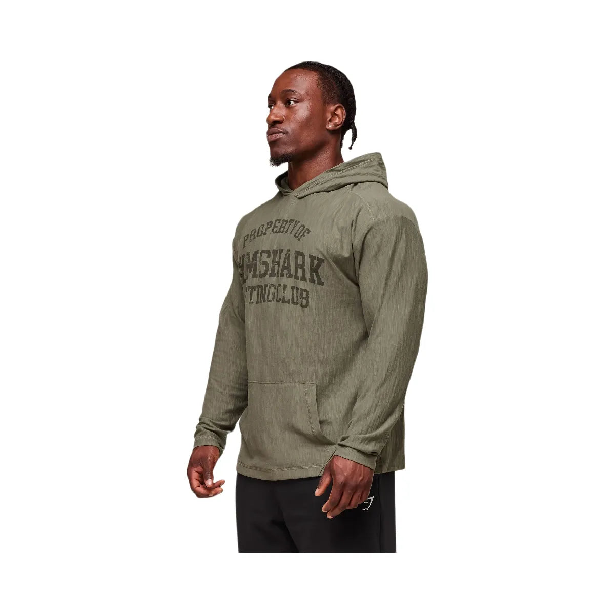Gymshark Lightweight Slub Textured Hoodie - Utility Green