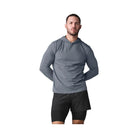Alo Men's Conquer Reform Long Sleeve With Hood - Steel Grey