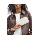 Coach Long Zip Around Wallet In Sketch Signature Canvas Signature Canvas-Gold-Ivory