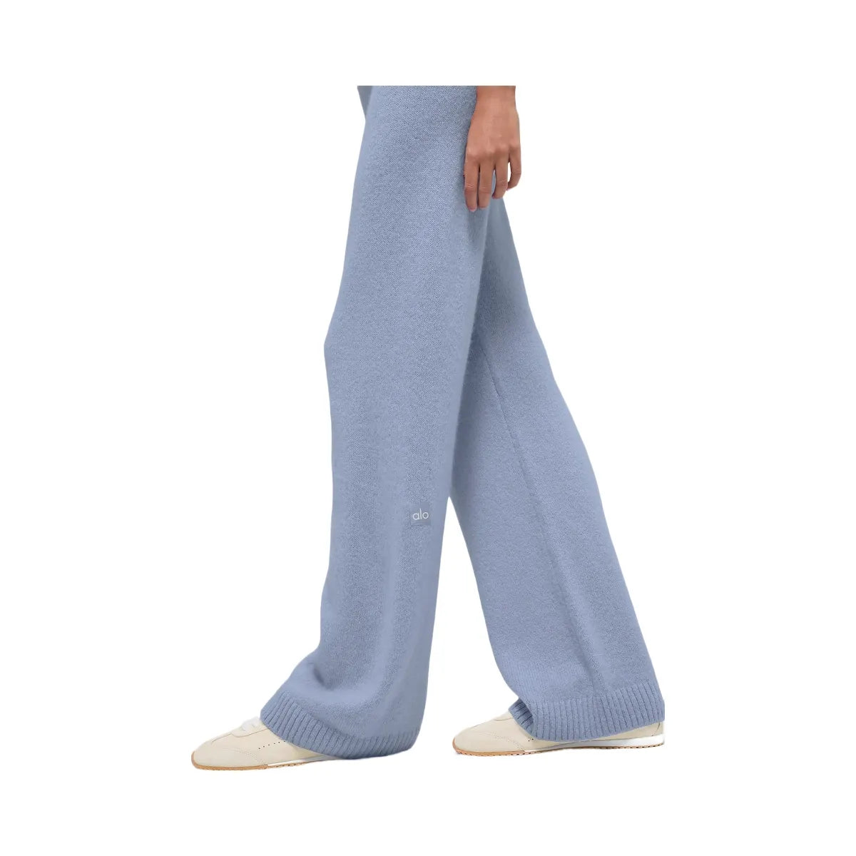 Alo Women's Wool Cashmere High-Waist New Class Wide Leg Pant - Winter Frost