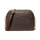 Michael Kors Jet Set Travel Medium Logo Dome Crossbody Bag Brown