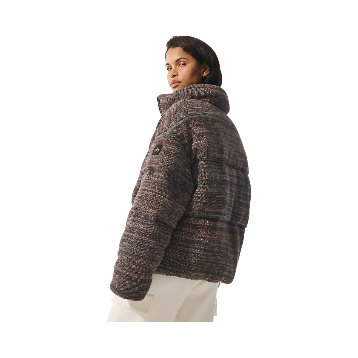 Alo Women's Stage Sweater Puffer - Brown Multi