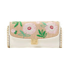 Kate Spade Phoebe Straw Turnlock Wallet on chain Natural Multi