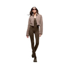 Alo Women's Sherpa Cropped Slope Side Jacket - Chai Latte