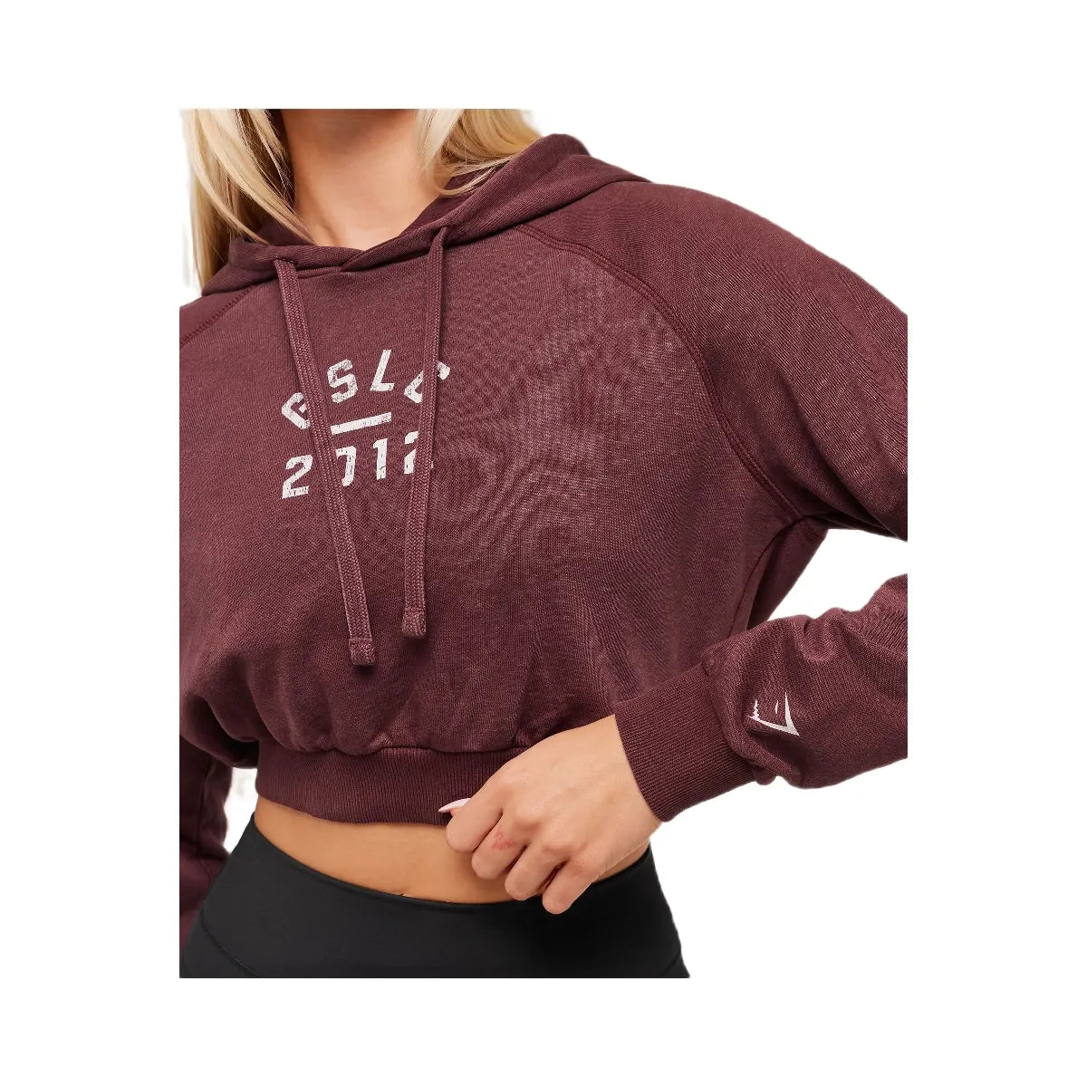 Gymshark Lifting Club 2012 Graphic Cropped Hoodie - Rich Maroon/Wash