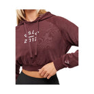 Gymshark Lifting Club 2012 Graphic Cropped Hoodie - Rich Maroon/Wash