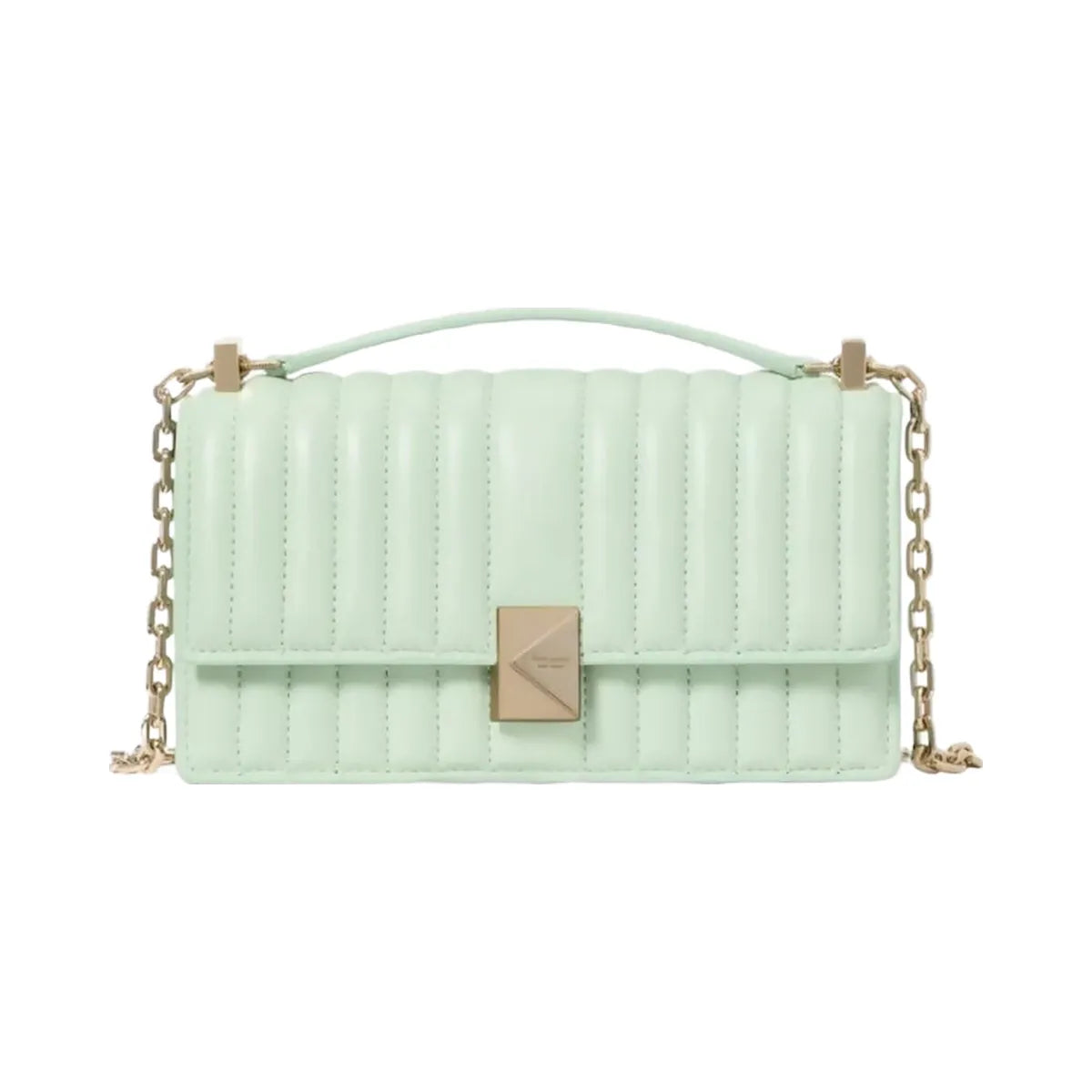 Kate Spade Deco Quilted Mini Flap Chain Crossbody Pistachio Ice