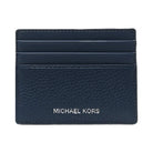 Michael Kors Cooper Pebbled Leather Tall Card Case Navy