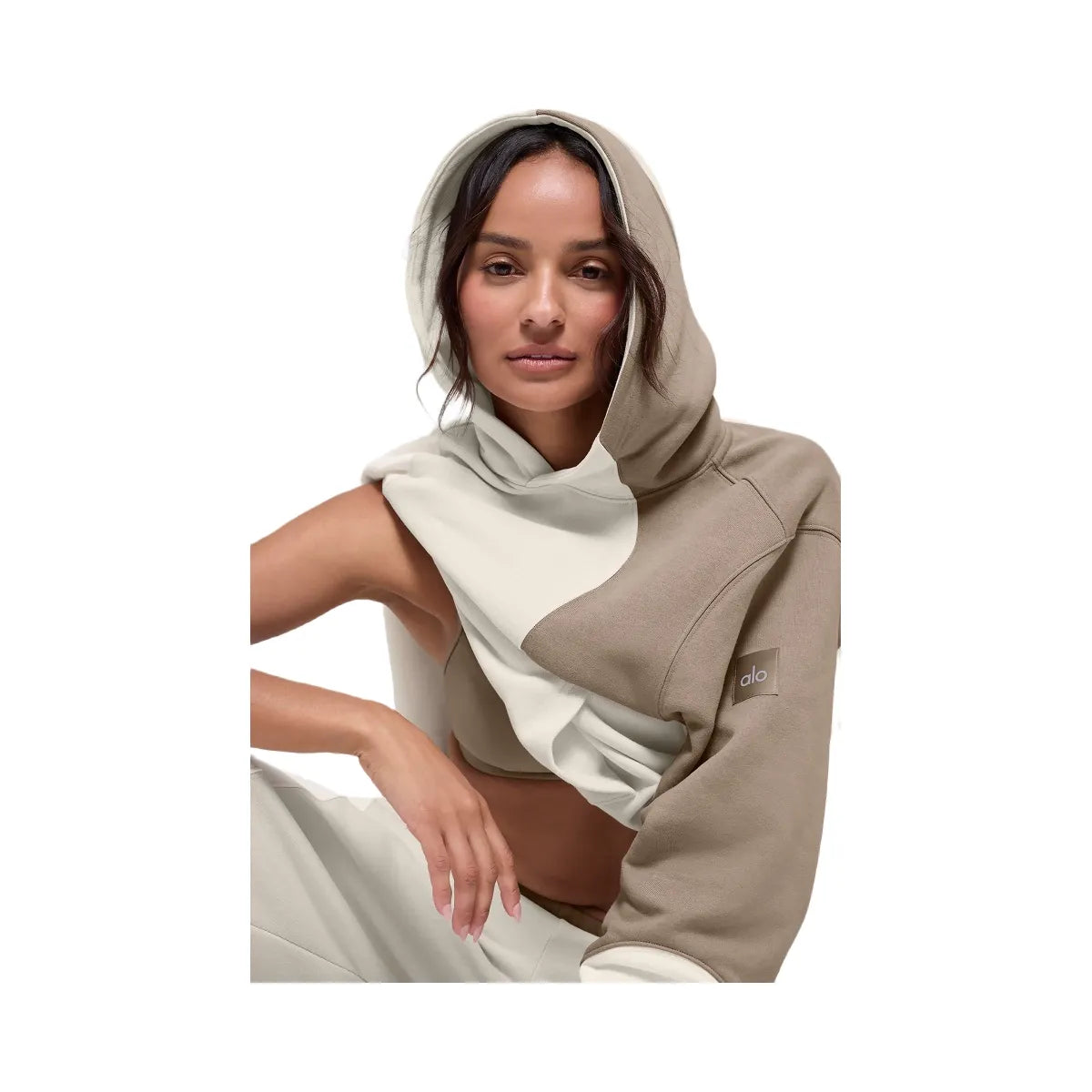 Alo Women's Make Waves Hoodie - Ivory/Bone/Gravel