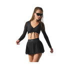 Alo Women's Mesh Baseline Tennis Skirt - Black