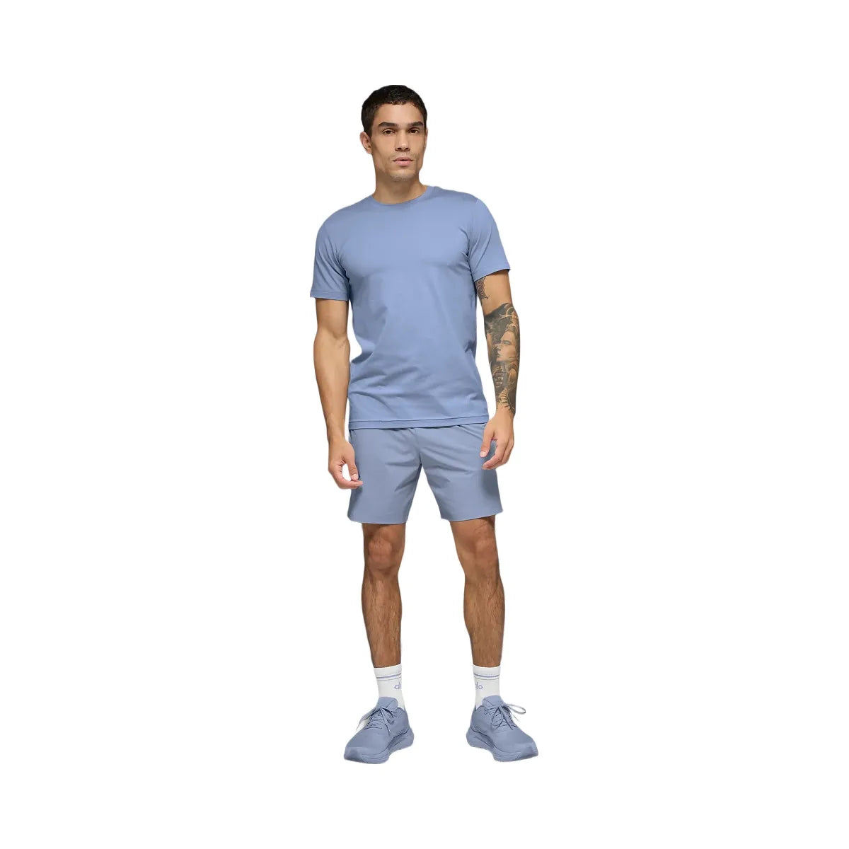 Alo Men's Conquer Reform Crewneck Short Sleeve - Winter Frost