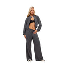 Gymshark Waffle Midi Zip Up Jacket - Onyx Grey