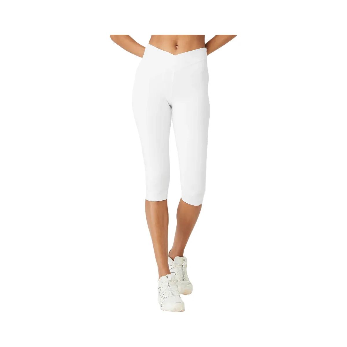 Alo Women's Airbrush V-Cut Define Capri - White