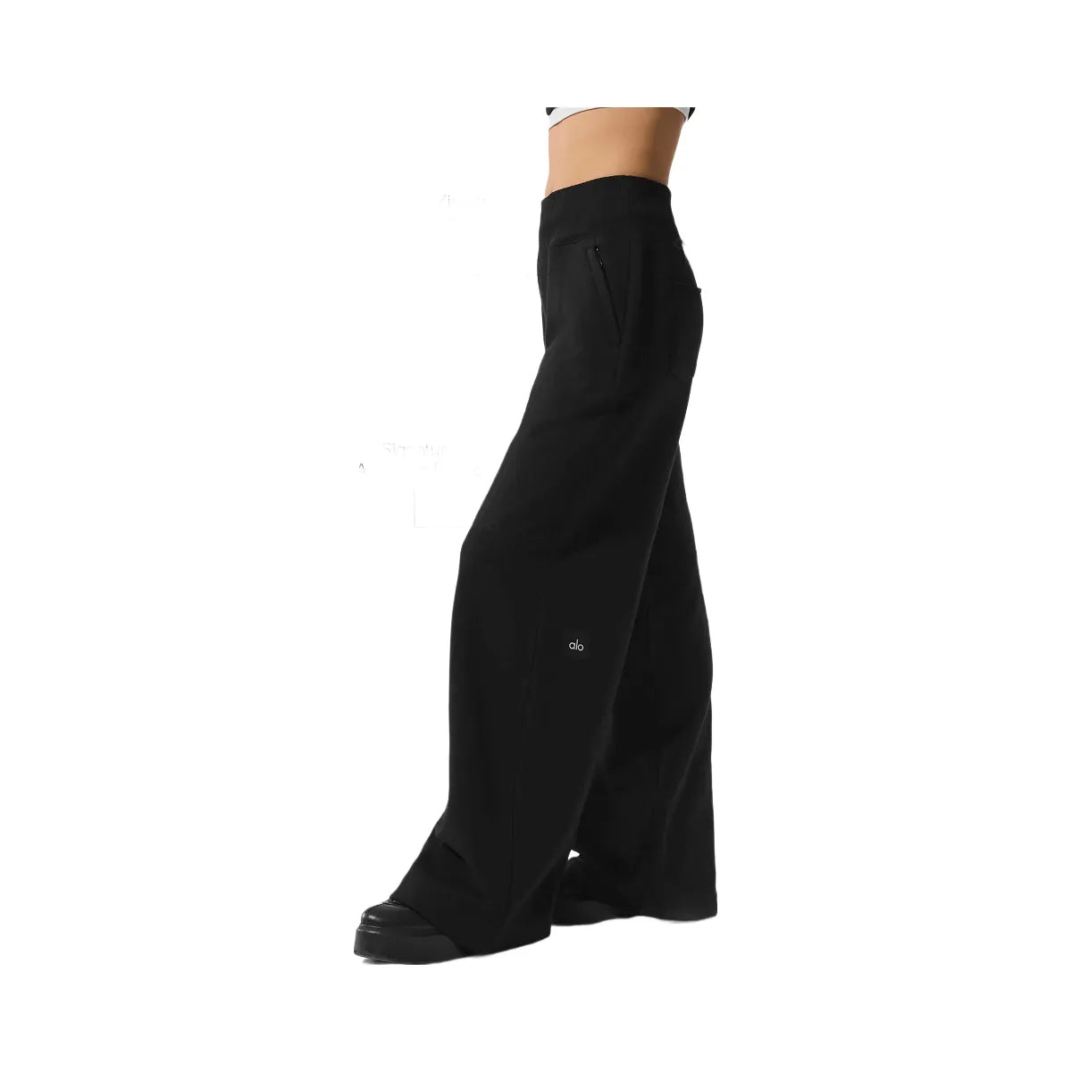 Alo Women's Serenity Wide Leg Sweatpant - Black