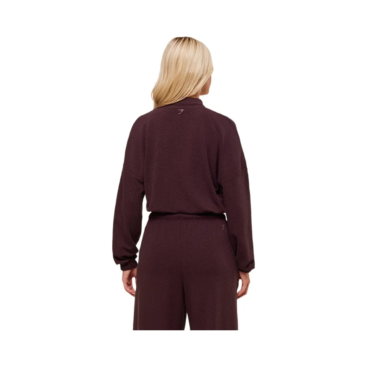 Gymshark Waffle Midi Zip Up Jacket - Cherry Purple