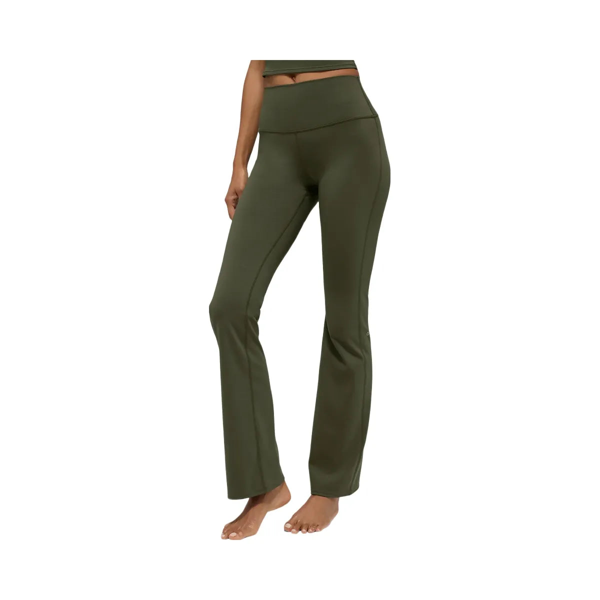 ALO Women's Softsculpt High-Waist Bootcut Legging - Green Olive