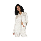 Alo Women's Courchevel Silk Button Down - Ivory/Black