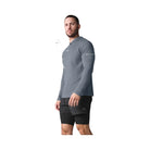 Alo Men's Conquer Reform Long Sleeve With Hood - Steel Grey